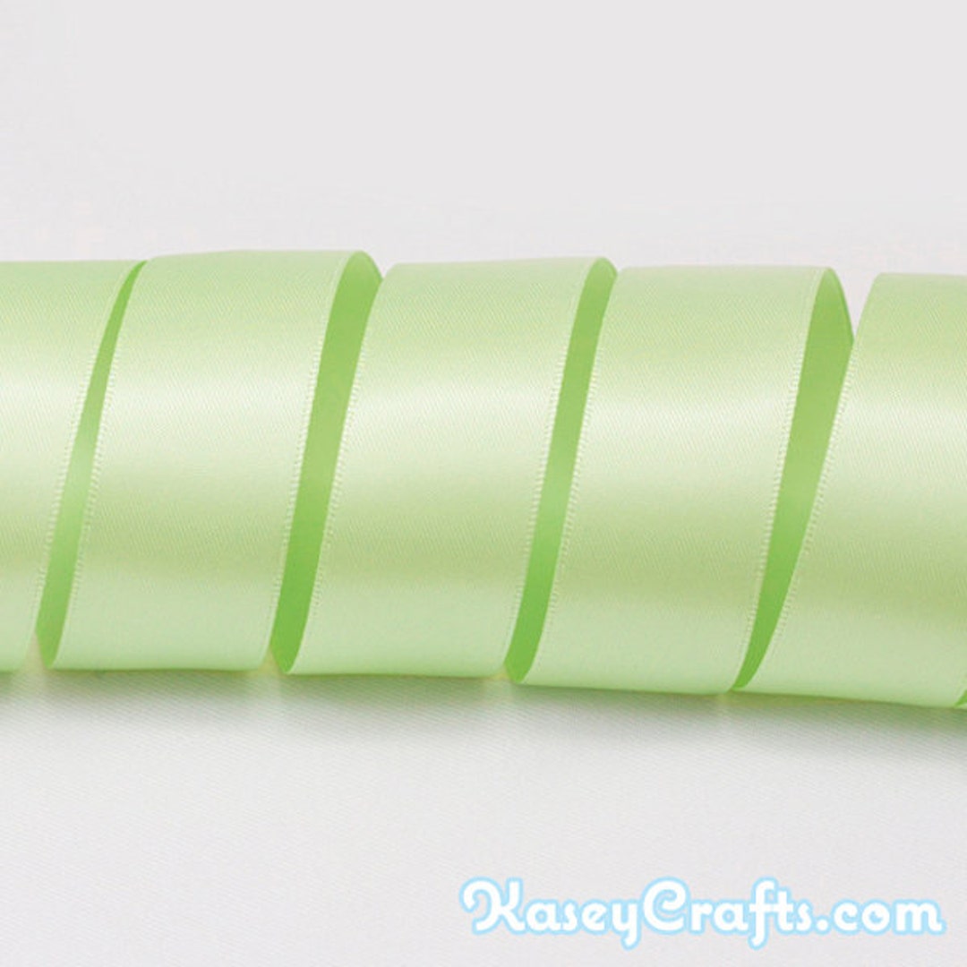 Seafoam Green Ribbon, Double Faced Satin Ribbon, Widths Available: 1 1/