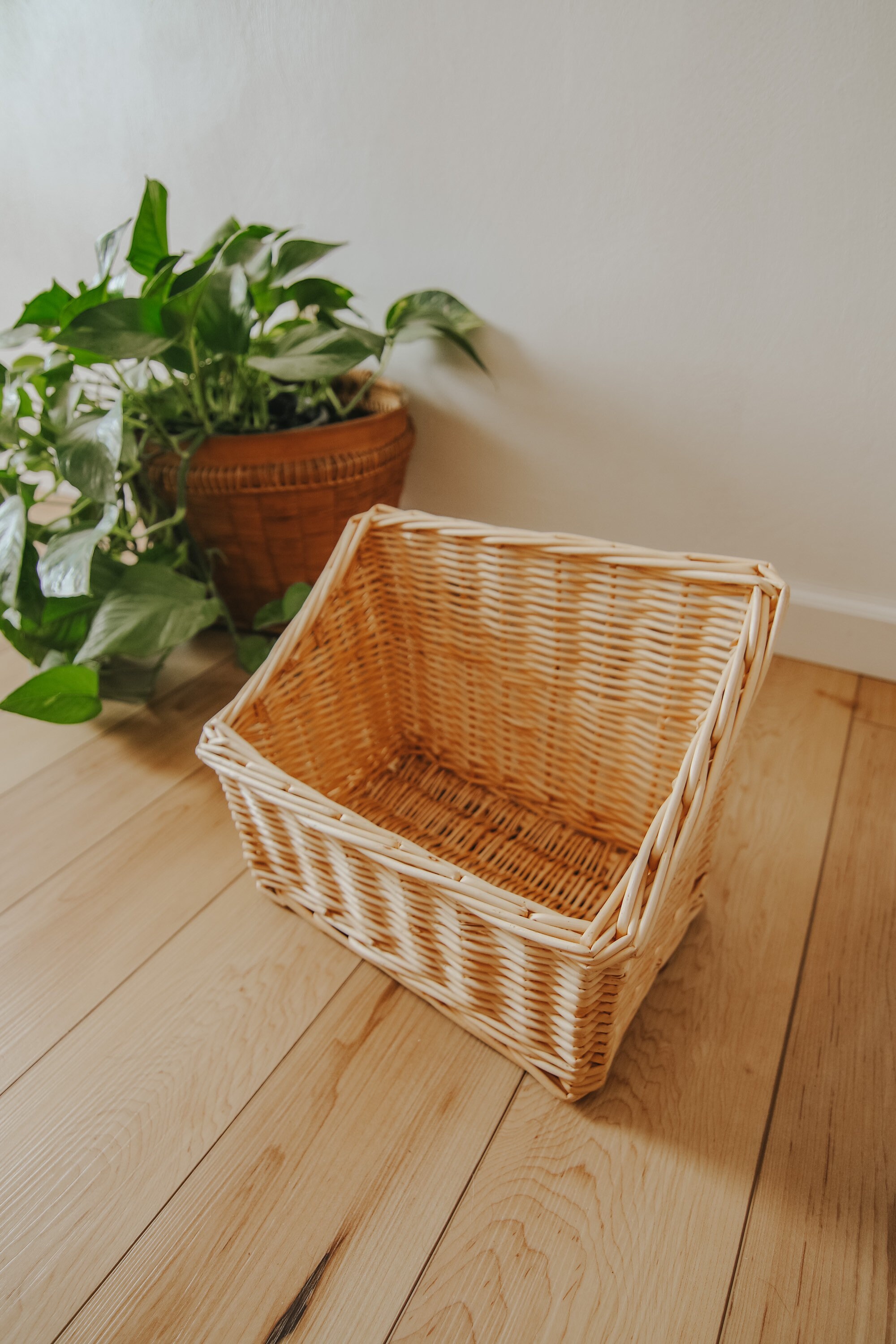 Tall Wicker Storage Basket Etsy