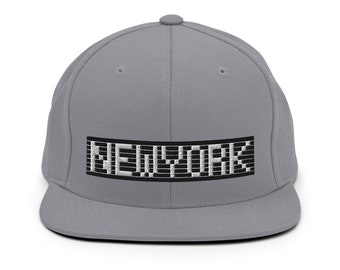 New York Pixelated Embroidered Snapback Cap