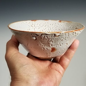 Summer Tea Bowl, shino &quot;crawl&quot; glaze; cereal bowl
