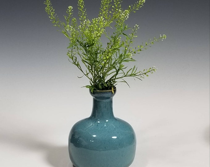 Ceramic Vase with a flowing blue glaze