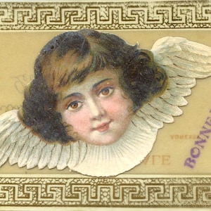 Carte Postale Ancienne, Découpis Gaufré sur Celluloid, Angelot Frances Brundage, Chérubin, Ange, Circa 1910, Bonne Fête