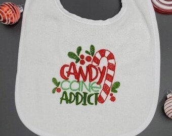 CANDY CANE ADDICT Baby and Toddler Bib