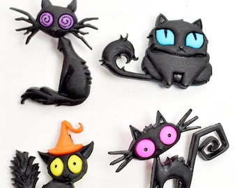 BLACK CAT BUTTONS