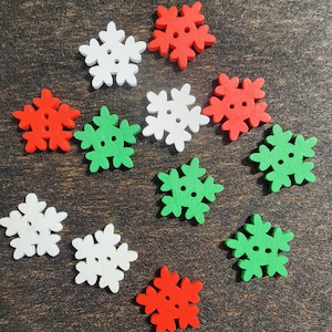 WOOD SNOWFLAKE BUTTONS