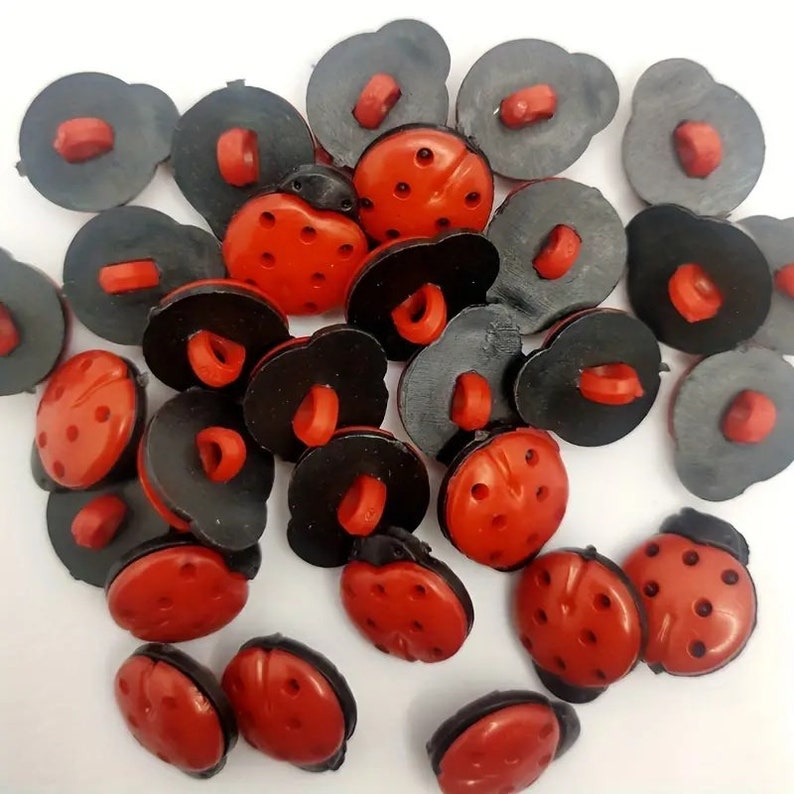 Ladybug Buttons, Plastic, 1/2 Inch, (6 Pcs) - Etsy