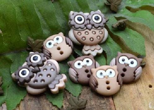 WOODLAND WISDOM OWL Buttons