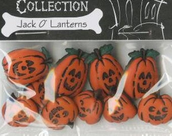 Engraved & Hand Painted 2 Per Pkg Wooden Pumpkin Buttons