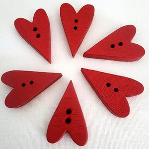 CRAZY RED HEARTS Buttons