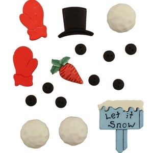 SNOWMAN PARTS BUTTONS