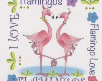 I LOVE FLAMINGOS 6" panel