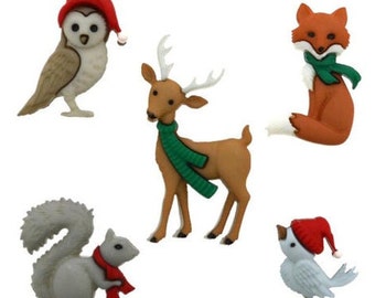 WOODLAND ANIMAL BUTTONS