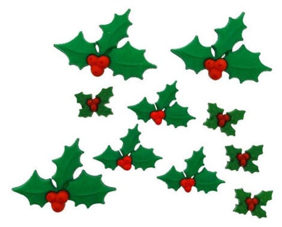 Christmas Buttons: Holly Leaves Christmas Buttons: Holly Leaves