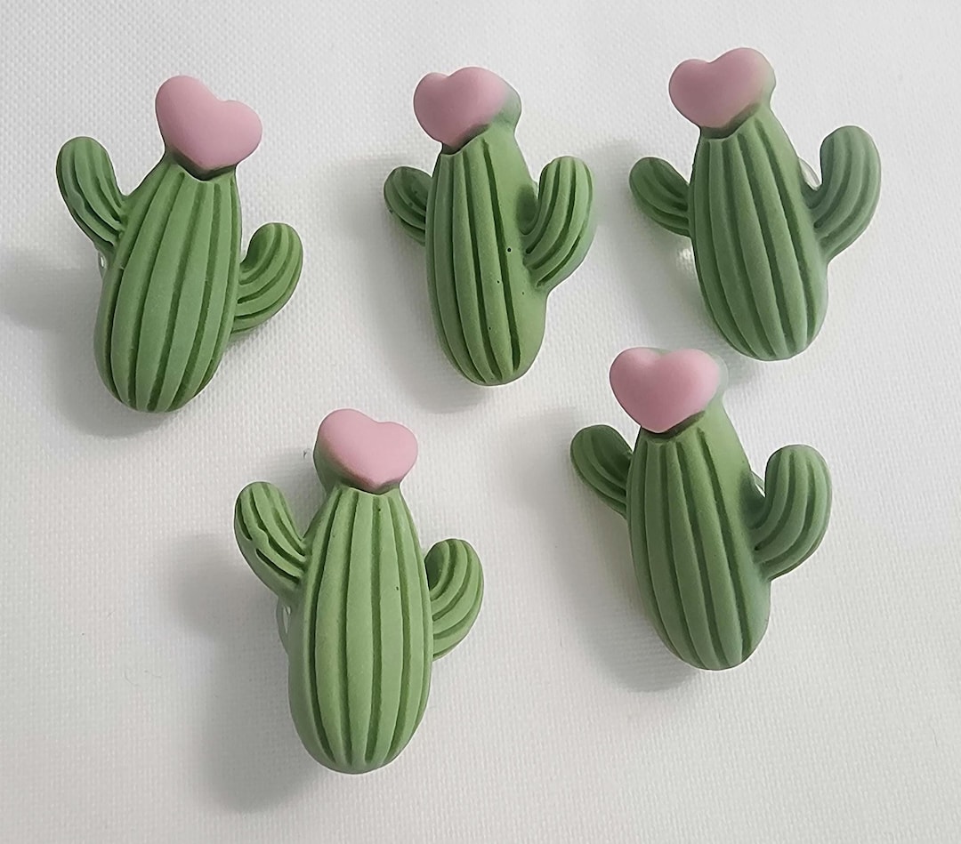 Cactus Buttons - Green Clay Resin, Shank Back - 5 Pack - Etsy