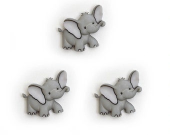 ELEPHANT BUTTONS - 6 PACK