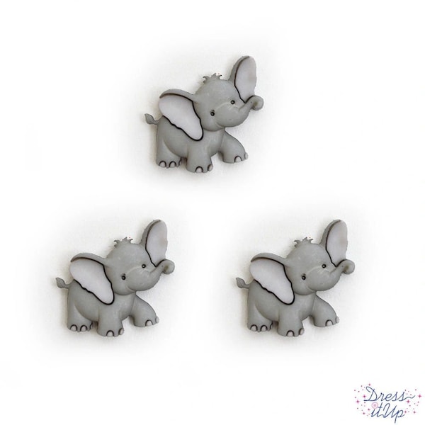 ELEPHANT BUTTONS - 6 PACK