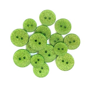 GREEN GLITTER BUTTONS