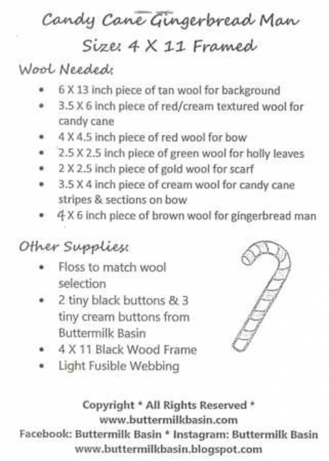 GINGERBREAD and CANDY CANE Pattern - Etsy