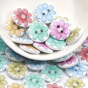 Wooden Flower Buttons
