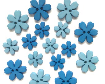 10 Delicate Blue Daisy Flower 4 Holes Wooden Sewing Buttons 30mm Free UK P&P 10 Delicate Blue Daisy Flower 4 Holes Wooden Sewing Buttons 30mm Free UK P&P