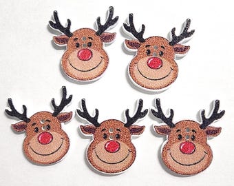 FLAT REINDEER BUTTONS