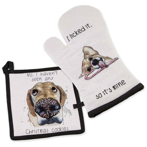 Christmas Dog Potholder Set
