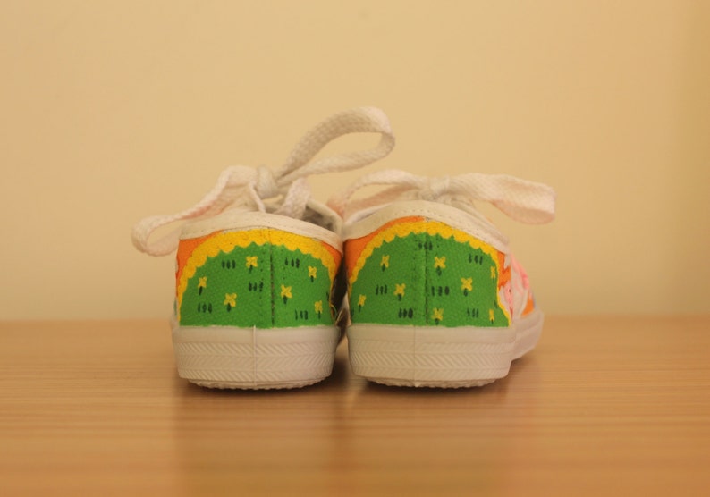 Peppa Pig and George inspired Handpainted kids shoes Ready to ship in SIZES 4, 6, 8, 9