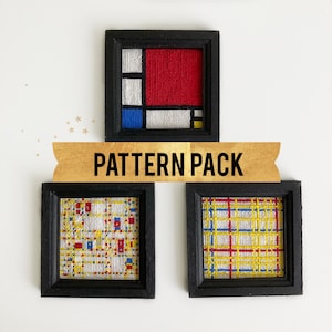 Mondriaan Selected Works Kruissteekpatroon, minikunst, PDF-download