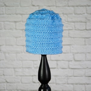Knit Baby Hat - Hand Knit Baby Hat - Hat for Baby Boy - Baby Boy Hat - Blue Baby Boy Hat - Shower Gift - Baby Hat - Blue Baby Hat