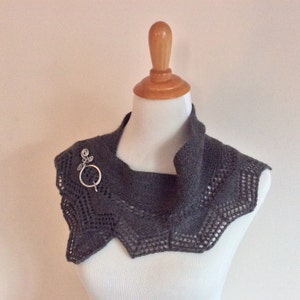 Hand Knit Lace Shawl - Knit Lace Shawl - Lace Shawl - Shawl - Hand Knit Scarf - Knit Scarf - Lace Scarf - Hand Knit Gray Shawl