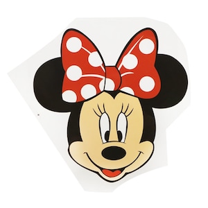 HTV Ready to press Transfer Disney Minnie Mouse Head Red Dotty Bow Iron on Heat Transfer Size 20 x 20 CM