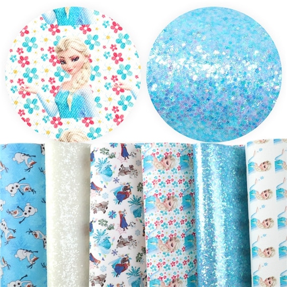 Pastel Shimmer Glitter or Litchi Leather Barbie Fabric Sheet Faux