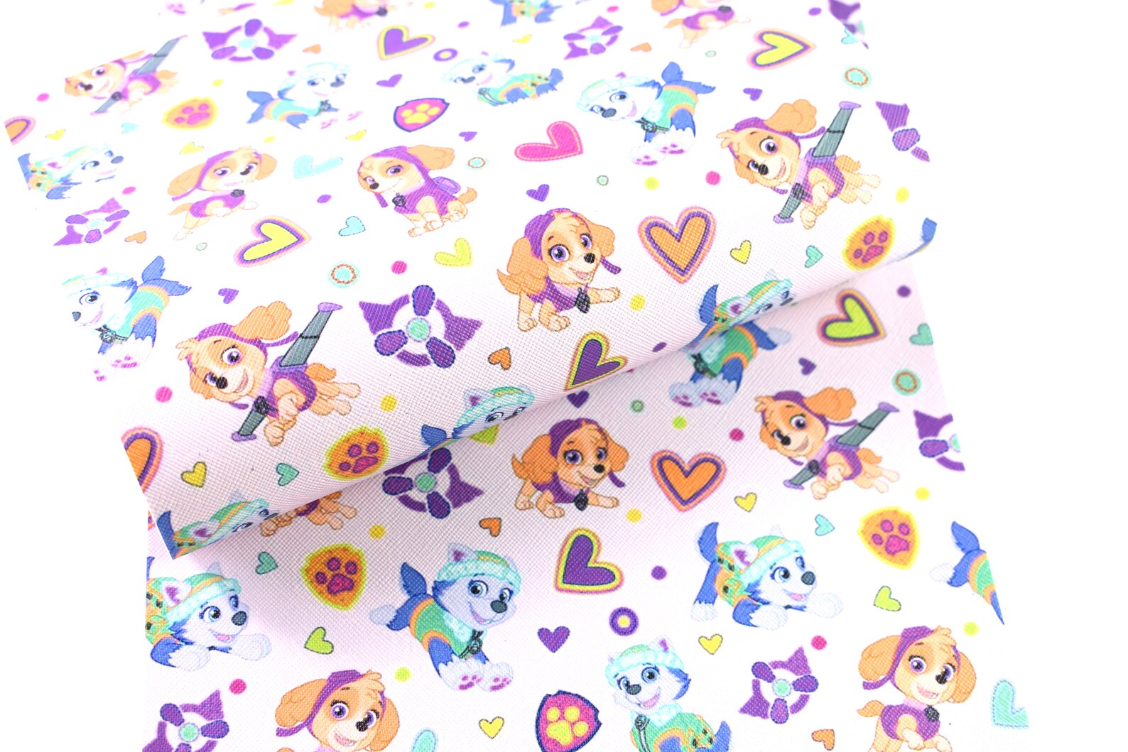 Paw Patrol Skye &amp; Everest Printed Sheet Faux Canvas Leather | Etsy