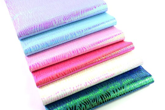 Iridescent Textured Sheet  Faux Leather Fabric sheet bow making E3
