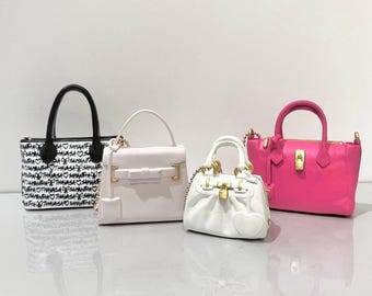 Miniature Doll Bags Collection, Realistic Replica Purses for Blythe Barbie (1:6 Scale)