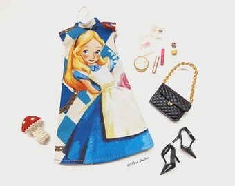Alice in wonderland dolldress for Neo Blythe /Licca /Skipper or similarly size