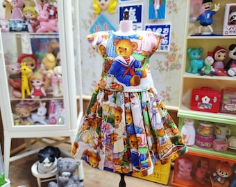Teddy bear dress : for Blythe, Licca, Skipper, Holala, Ruruko, Susie sad eyes