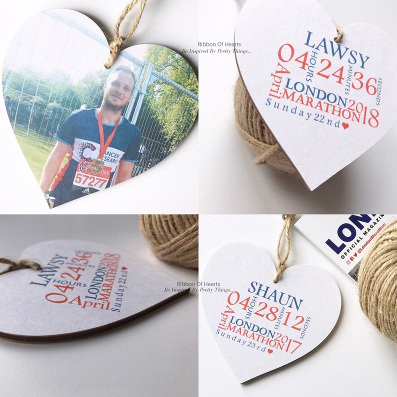 London Marathon Hearts, Marathon Runner Gift, Gifts for Runners, Running Gifts for Women