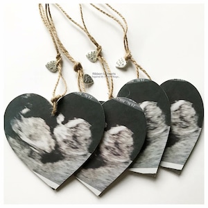 Gepersonaliseerde zwangerschap aankondiging teken | Houten Baby Scan Plaquette l Baby Scan Hart | Fotoprop voor sociale media | Cadeaus voor babyshowers