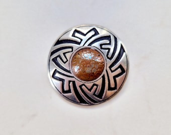 Celtic Knot Brooch: St Justin Pewter Cloak Pin - Traditional Design