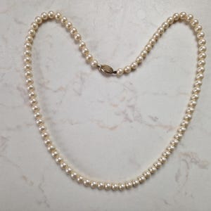 Vintage German Faux Pearl Necklace | Sterling Silver Clasp | Classic Pearl Strand | Mid-Century Bridal Jewellery