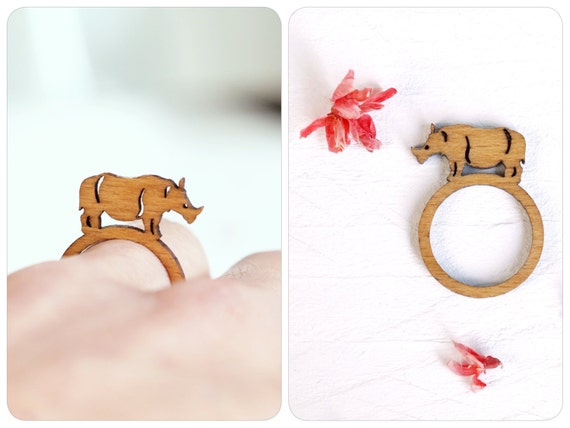 Nashorn Ring der Nashorn-Holzring erinnert Dich daran stark | Etsy
