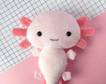 Axolotl plush toy - Stuffed toy axolotl - axolotl softie - Plush salamander - Mexican salamander axolotl plushie - kawaii axolotl - handmade