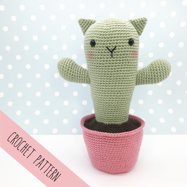 Cactus crochet amigurumi PATTERN, crochet cactus cat catcus pattern, amigurumi PDF pattern, catcus pattern, Instant download image 2