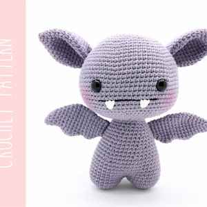 Bat amigurumi crochet PATTERN, crochet cute bat pattern, amigurumi PDF pattern, kawaii bat toy pattern, Instant download