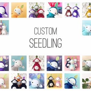 Custom Seedling Choose your own colours Made to order plush toy image 1