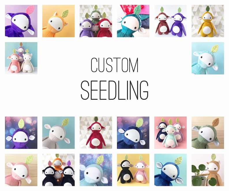 Custom Seedling Choose your own colours Made to order plush toy image 1