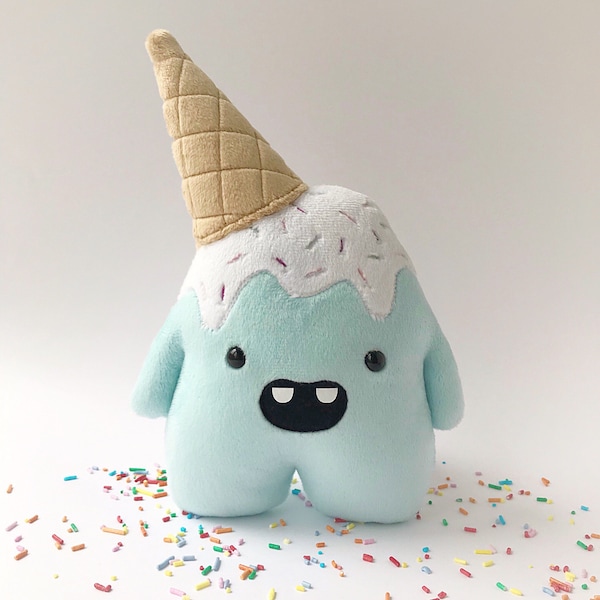 Whoops the clumsy ice cream monster - Aqua - ready to ship