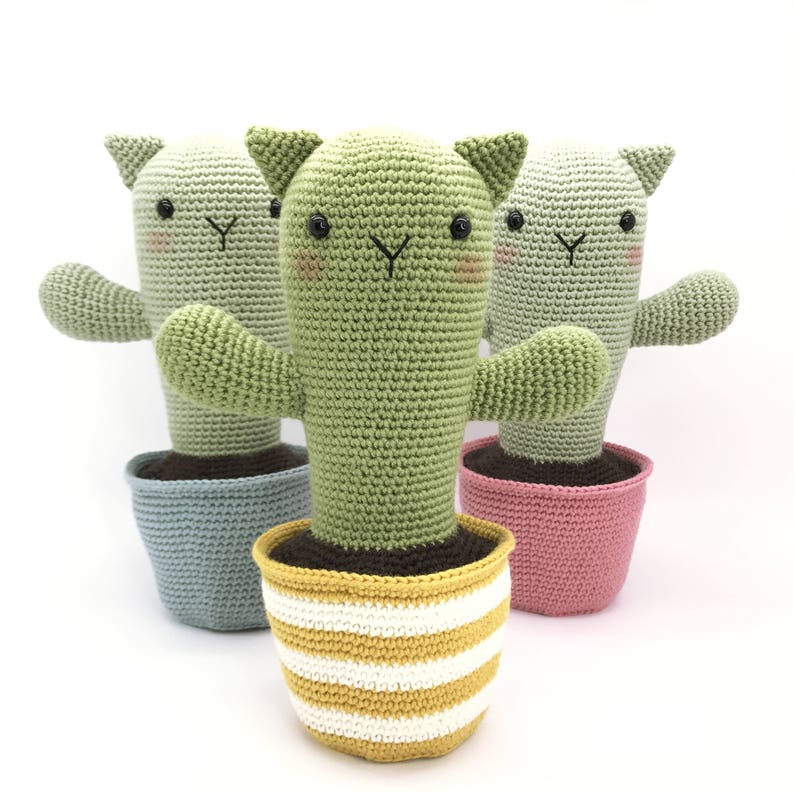 Cactus crochet amigurumi PATTERN, crochet cactus cat catcus pattern, amigurumi PDF pattern, catcus pattern, Instant download image 4