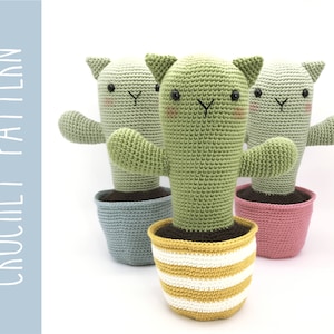 Cactus crochet amigurumi PATTERN, crochet cactus cat catcus pattern, amigurumi PDF pattern, catcus pattern, Instant download image 1